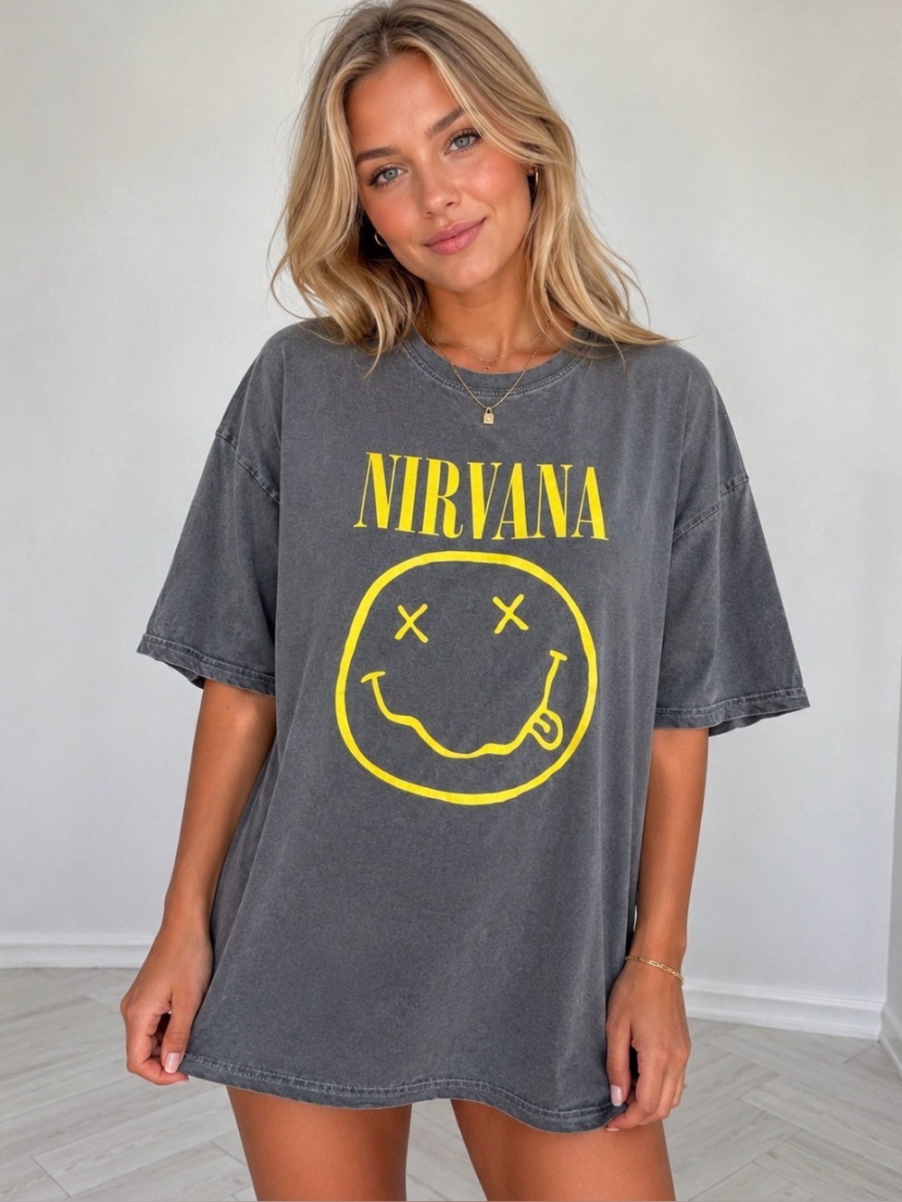🤙🏾 Vintage Nirvana Band Tee Gray T-Shirt
